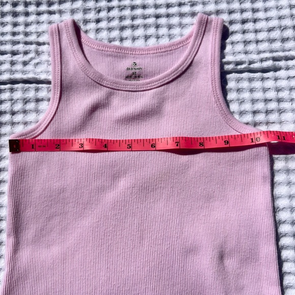 Pink Ribbed Tank Top with Ruffled Edge - Picture 6 of 6